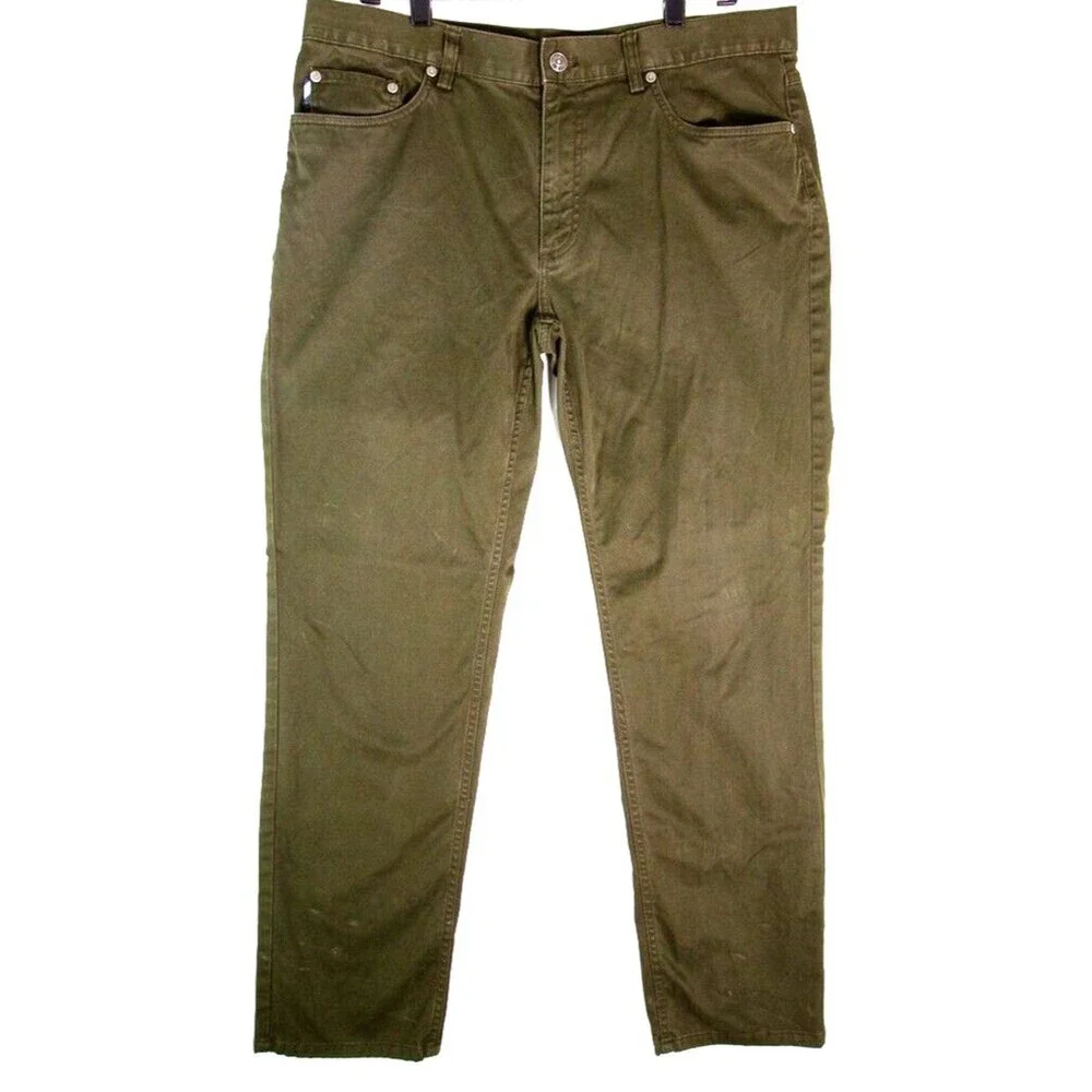 Brooks Brothers Casual Chino Pants Flat Front Pockets Men's Size 36 x 32 Green